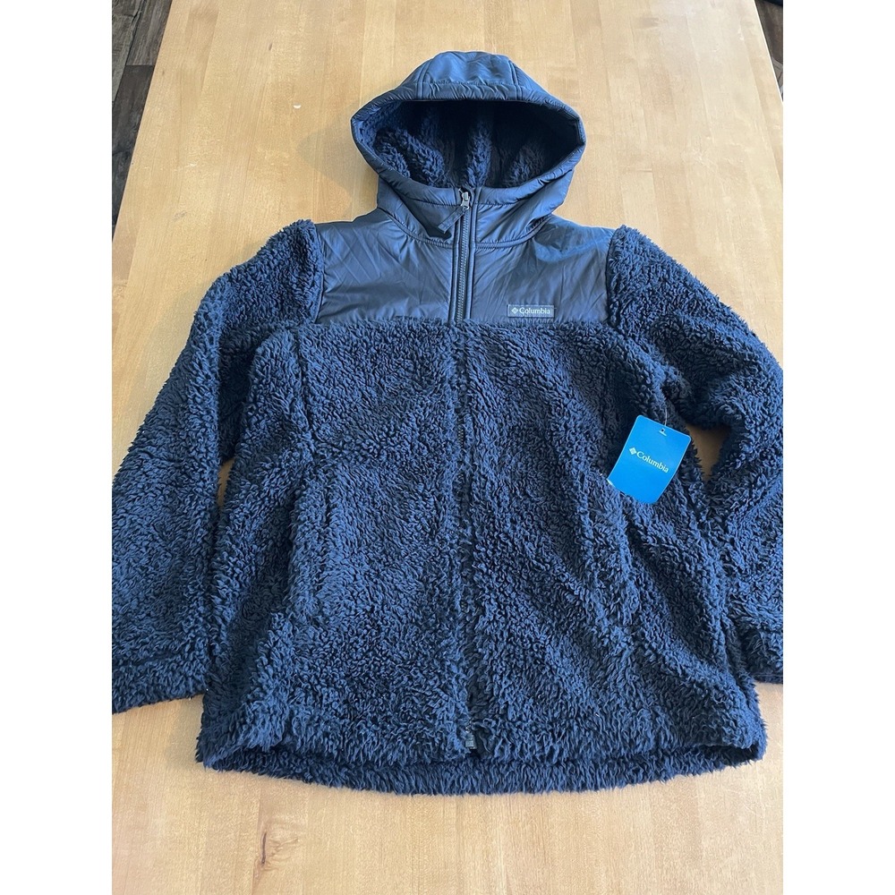 Columbia Women's Autumn Light Hooded Fleece Full Zip NEW Sz S Small Black